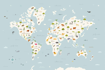9700050 - panel Animal Map Aqua Mies Coordonne