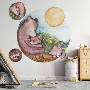 Koło Bears Family - Fototapeta WallArt