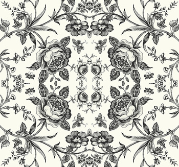 BW21610 - tapeta Rose Kaliedoscope Black & White Paper&Ink Wallquest