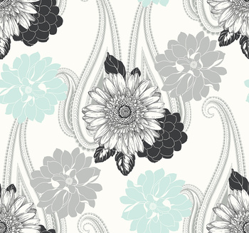 BW20802 - tapeta Floral Paisley Black & White Paper&Ink Wallquest