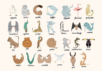 9700140 - panel Animal Alphabet Multi Mies Coordonne